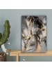 MuchoWow Leinwand bilder Abstrakte Kunst gold grau (BxH)