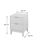 CALICOSY Nachttisch BOLOGNE in Helles - (W) 40  x (H) 52  x (L) 40  cm