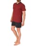 NORMANN kurzarm Schlafanzug Shorty Pyjama print - 77249 in rot