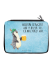 Mr. & Mrs. Panda Mäppchen Pinguin Bier mit Spruch in Eisblau