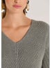 MADELEINE Langarm-Pullover mit V-Ausschnitt in graphit / melange