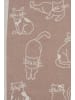 Faera Schal mit Katzenmotiv und Fransen in Beige