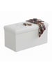 relaxdays Sitzbank in Weiß - (B)76 x (H)38 x (T)38 cm