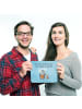 Mr. & Mrs. Panda Mauspad Pinguin & Maus Wanderer mit Spruch in Eisblau