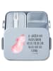 Mr. & Mrs. Panda Lunch Box Axolotl Tanzen Motiv mit Spruch in Blau Pastell