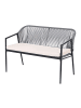 Beliani 4-tlg Sitzgruppe FLERO in Schwarz/Beige/Grau