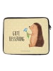 Mr. & Mrs. Panda Laptop Tasche Igel Blumen mit Spruch in Gelb Pastell
