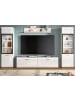 Inn.Furn Wohnwand weiß Hochglanz 4-teilig 280 cm, Schrankwand mit 2 Vitrinen