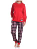 NORMANN Schlafanzug Bündchen Karohose - 75744 in rot