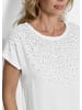 GOLDNER Jerseyshirt mit Glitzersteinen in cremeweiß