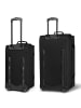Redolz Duffle Essentials 2-Rollen Reisetasche Set 2 tlg. M+L mit Dehnfalte in black