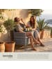 tectake Rattan-Gartensitzbank, 2-Sitzer, 133 x 63 x 84 cm, 6-cm-Polster