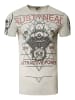 Rusty Neal Rocker T-Shirt Light Washed mit Skull-Print in Grau