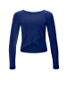 Winshape Functional Light and Soft Cropped Long Sleeve Top AET131LS in dark blue