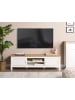 Beliani TV-Möbel ATOCA in Weiß/Braun - (W) 140 x (H) 41 x (L) 39 cm