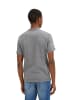 Tom Tailor Gestreiftes Shirt Rundhals Bedrucktes T-Shirt mit Print in Grau