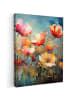 MuchoWow Leinwand bilder Bunte Blumen