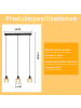 ZMH Pendelleuchte 3-flammige E27 in Bernstein rechteckig mit Glas B 65cm