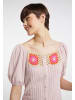 myMo Damen Top Mit Häkeleinsätzen in Rosa