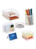 relaxdays 7-tlg. Schreibtisch-Organizer-Set in Weiß