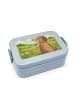 Mr. & Mrs. Panda Bento Box Hund Blume Design ohne Spruch in Blau Pastell