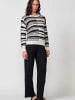 KOROSHI Damen bicolor gestreifter strickpullover in SCHWARZ