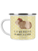Mr. & Mrs. Panda Emaille Tasse Meerschweinchen Weisheit mit Spruch in Gelb Pastell