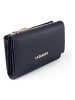 Lazarotti Bologna Leather XL Geldbörse mit Zip-Around Fach Leder 14 cm navy