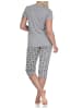 NORMANN Capri Pyjama Schlafanzug Sternen - 74765 in grau