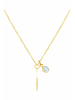 Gemshine Halskette mit Anhänger Berge - Chalcedon in gold coloured