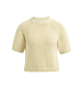 YAYA Chunky Knit Sweater mit kurzem Arm und Rundhalsausschnitt in Reed Yellow Dessin