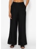 SASSYCLASSY Leinen Hose mit geradem Bein in Schwarz