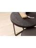 KADIMA DESIGN Couchtisch 2er Set Akazie Massivholz / Steinoptik Wohnzimmertisch