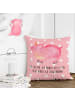 Mr. & Mrs. Panda Sofakissen Einhorn Schwein mit Spruch in Rot Pastell