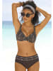 LASCANA Highwaist-Bikini-Hose in braun-leo