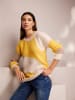 Heine Strickpullover in sonnengelb-champagner-gemustert