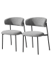home24 home24 Polsterstuhl 2er-Set im modernen Stil in Grau