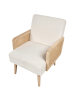 Beliani Sessel HOJBY in Weiß/Braun - (W) 61 x (H) 82 x (L) 74 cm