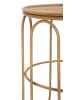 Mauro Ferretti Runder Tisch aus Eisen und braunem Holz, Ø 40 x 55 cm