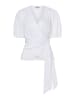 More & More feminine Kurzarmbluse mit Wickel-Design in white