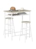 HOMCOM Bartisch Set in Weiß 80L x 50B x 90H cm