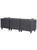 Beliani 3-tlg 3-Sitzer Sofa UNSTAD in Grau/Schwarz