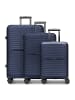 Shine 4 Rollen Kofferset 3-teilig mit Dehnfalte navy blue
