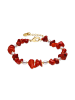 Luxenter Armband mit 18-karätigem Gelbgold-Finish und Koralle – Wenfa