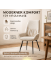 Home Nature Wohnkonzept Esszimmerstühle 2er Set aus Leinen mit Wingback in Beige 67.5x60x94 cm