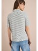 Cecil Kurzarm Poloshirt mit Streifen in Blau