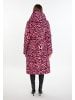 faina Damen Langer Steppmantel in Pink Leo