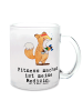 Mr. & Mrs. Panda Kaffeetasse Fuchs Fitness mit Spruch in Transparent