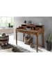 KADIMA DESIGN Landhaustisch Sheesham-Holz, Vintage-Look, 3 Schubladen, praktisch