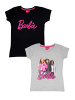 United Labels 2er Pack Barbie T-Shirt Oberteil Shirt kurzärmlig in grau/schwarz